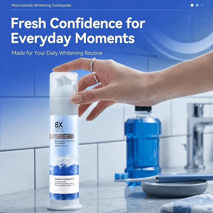 Vitalscalyn® Foaming Whitening Toothpaste 8X - Fresh Breath Stain Removal Gentle Teeth Cleaning 100ml-D